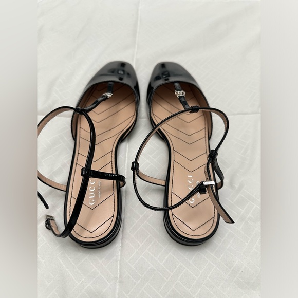 GUCCI DOUBLE G PATENT LEATHER BALLET FLAT - Picture 9 of 12